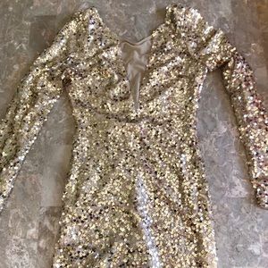Gold sequin dress